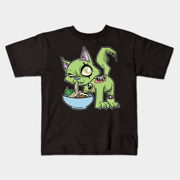 Pastel Goth Voodoo Doll Zombie Cat Kawaii Kids T-Shirt by ModernMode